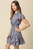 SOPHIBELLA FAUX WRAP MINI DRESS