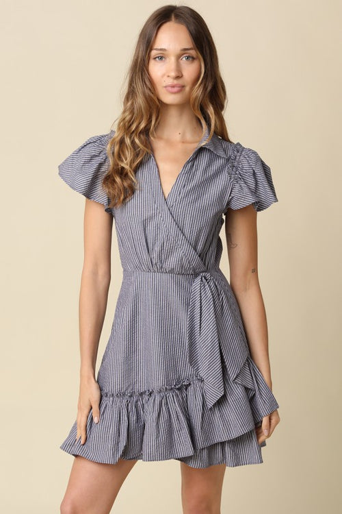 SOPHIBELLA FAUX WRAP MINI DRESS