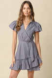 SOPHIBELLA FAUX WRAP MINI DRESS