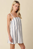 LOTTIE STRIPED LINEN MINI DRESS