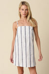 LOTTIE STRIPED LINEN MINI DRESS