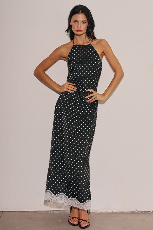 CHARLIE POLKA DOT MAXI DRESS