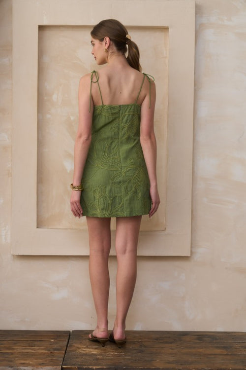 TERESA EMBROIDERED MINI DRESS