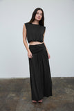 JOYCE WIDE GATHERED WAIST MAXI SKIRT