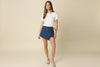RORY FAUX WRAP DENIM SKORT