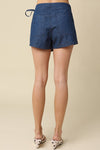 RORY FAUX WRAP DENIM SKORT