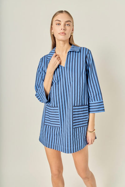 RAINEE A-LINE KAFTAN MINI DRESS