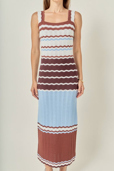 CLARKE CROCHET SLEEVELESS MIDI DRESS