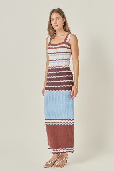 CLARKE CROCHET SLEEVELESS MIDI DRESS