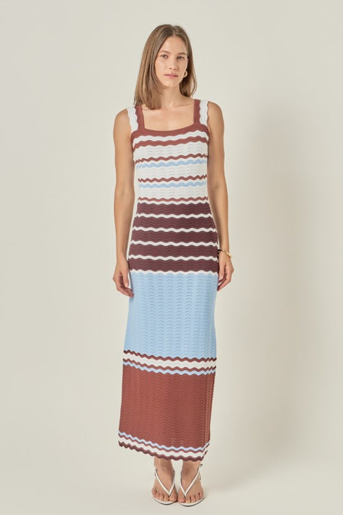 CLARKE CROCHET SLEEVELESS MIDI DRESS