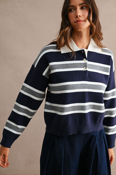 VIVI OVERSIZED VARSITY POLO