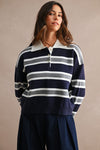 VIVI OVERSIZED VARSITY POLO