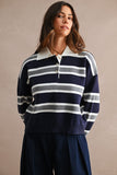 VIVI OVERSIZED VARSITY POLO