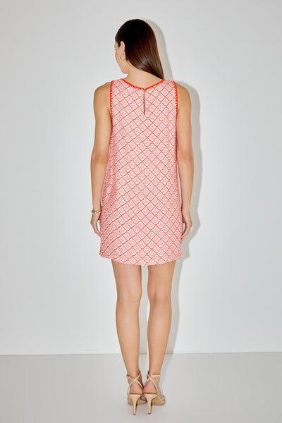 EVA EMBROIDERED MINI SHIFT DRESS