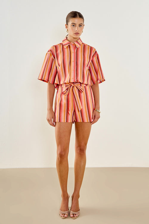 ANGELA STRIPED BUTTON UP SHIRT