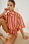 ANGELA STRIPED BUTTON UP SHIRT