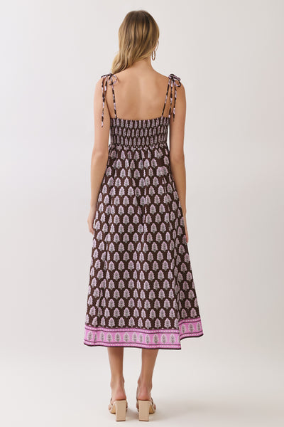 ERIKA TIE SHOULDER MIDI DRESS