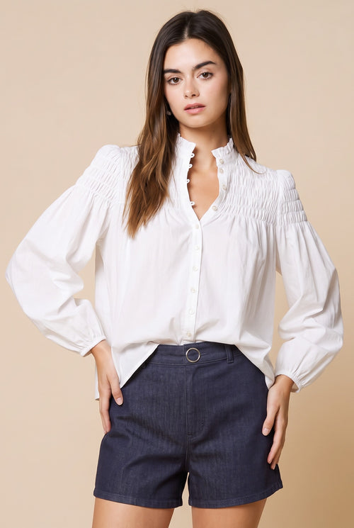 XAVI BUBBLE CUFF BLOUSE