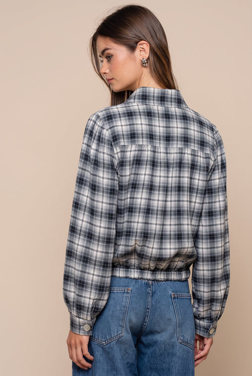 FIDELA CINCHED PLAID JACKET