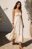 LEILA SMOCKED TIERED MAXI