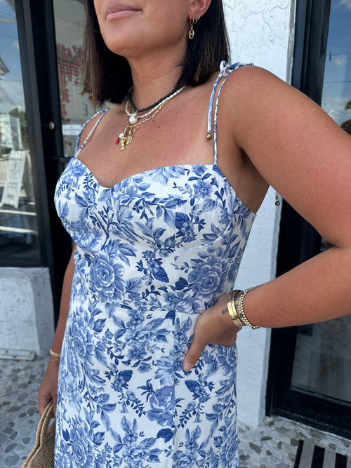 PARISIAN FLORAL MIDI DRESS