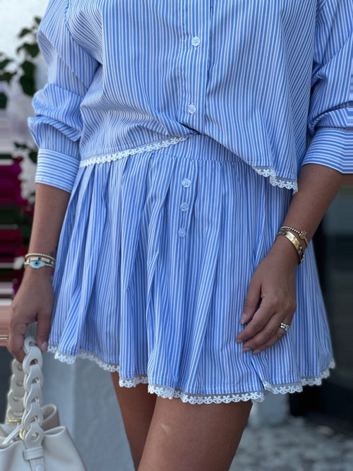 JOSIE BLUE STRIPED MINI SKIRT