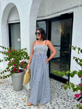 JUNO STRIPED MAXI DRESS