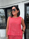 REINA LINEN STITCH TANK