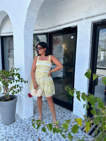 BELLEVUE TIERED FLORAL MINI DRESS