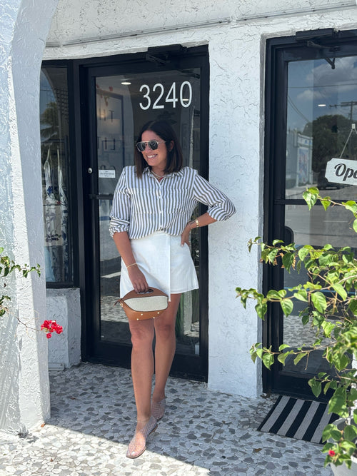 LILA COTTON GAUZE BUTTON DOWN