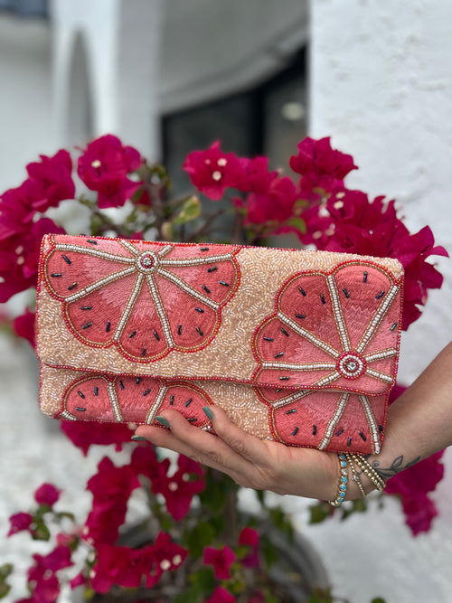 BIMINI BEADED CLUTCH BAG