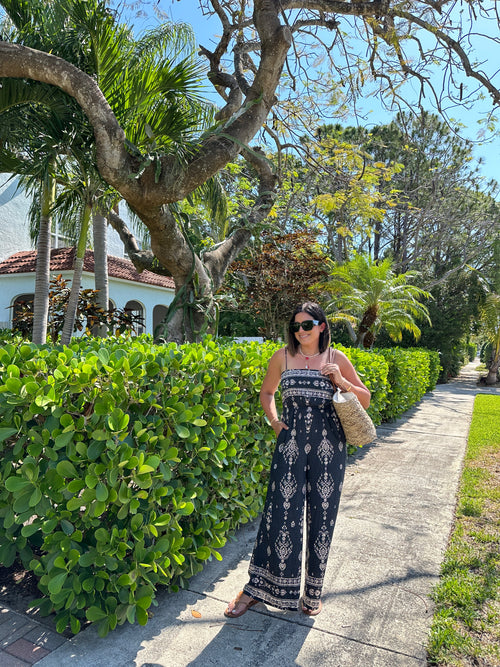 LAYLA PATTERNED WIDE LEG BODYSUIT