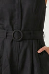STEVIE BELTED LINEN ROMPER