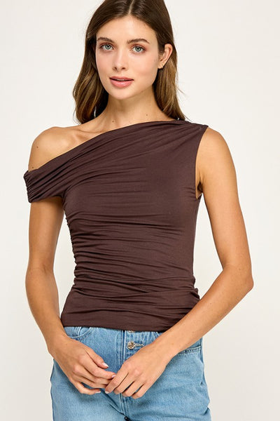 ALEXIA ONE SHOULDER KNIT TOP