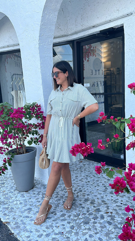 SERAFINA LINEN STRAPLESS MAXI DRESS