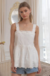 PAXTON EYELET LACE BABYDOLL CAMI TOP