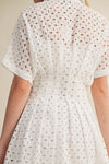 PENELOPE EYELET BUTTON FRONT DRESS