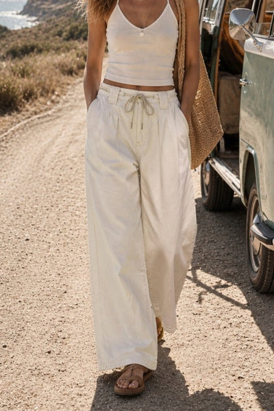 LODI DRAWSTRING WIDE LEG JEAN