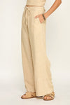 REINA LINEN STITCH WIDE LEG PANT