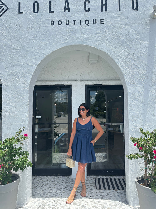 INDIGO DENIM SWING DRESS