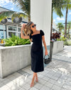 ARLENE BLACK MIDI DRESS