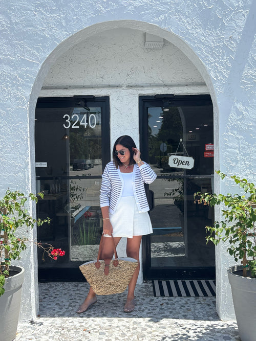 BETT CROCHET STRIPED CARDI