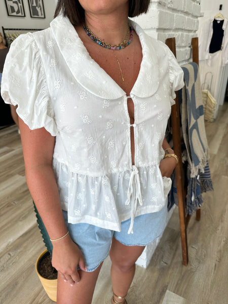 LILY LACE TRIM TOP