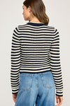 MADDIE TEXTURED STRIPED CROCHET CARDI
