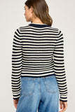 MADDIE TEXTURED STRIPED CROCHET CARDI