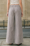VERTU STRIPED FAUX CUFF PANT
