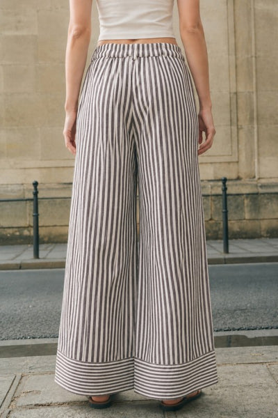VERTU STRIPED FAUX CUFF PANT