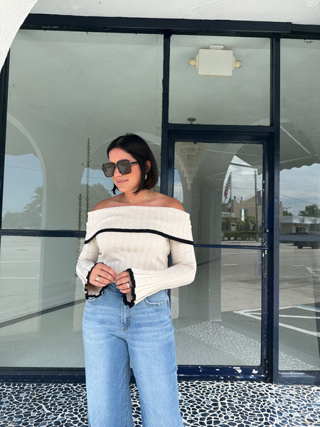 LORENA OFF THE SHOULDER KNIT TOP