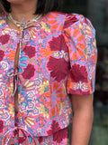 PEONY FRONT TIE BLOUSE