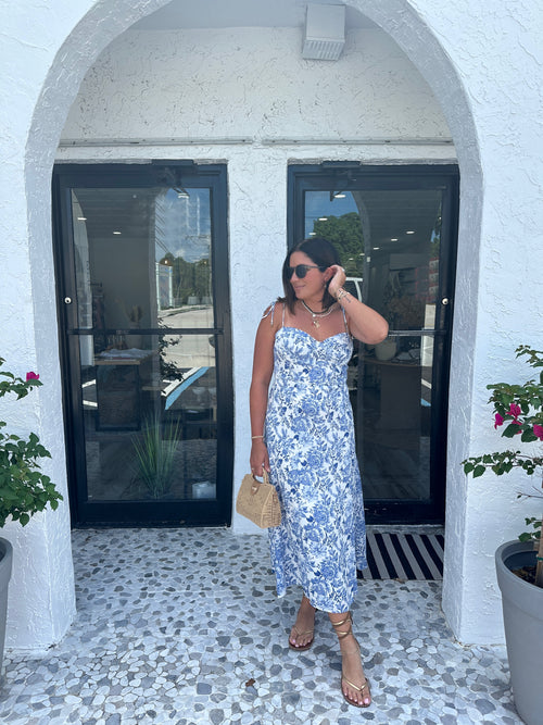 PARISIAN FLORAL MIDI DRESS